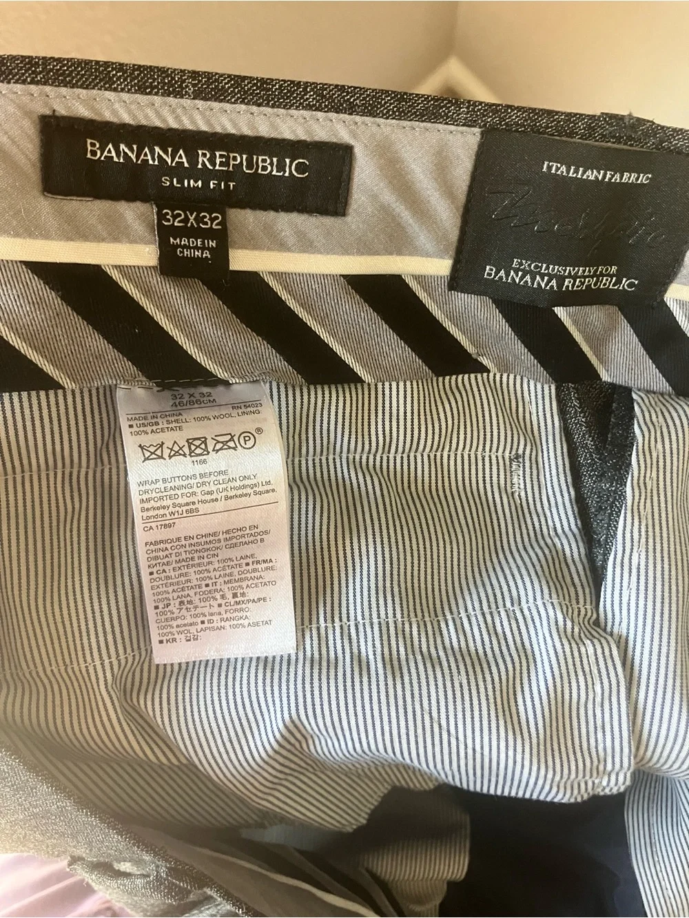 Banana Republic Gray Windowpane Italian Wool Suit